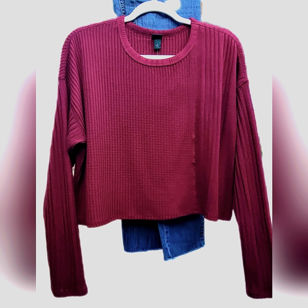 Ribbed Burgundy Top NWT